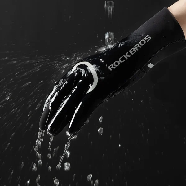 Rockbros Full Waterproof Cycling Gloves, Size: L/XL - Blackeng