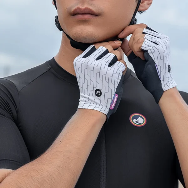 Rockbros MTB cycling gloves size: S - white and blackeng
