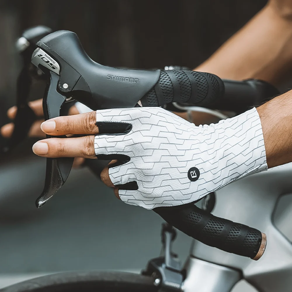 Rockbros Road Cycling Gloves Size: XL - White/Blackeng
