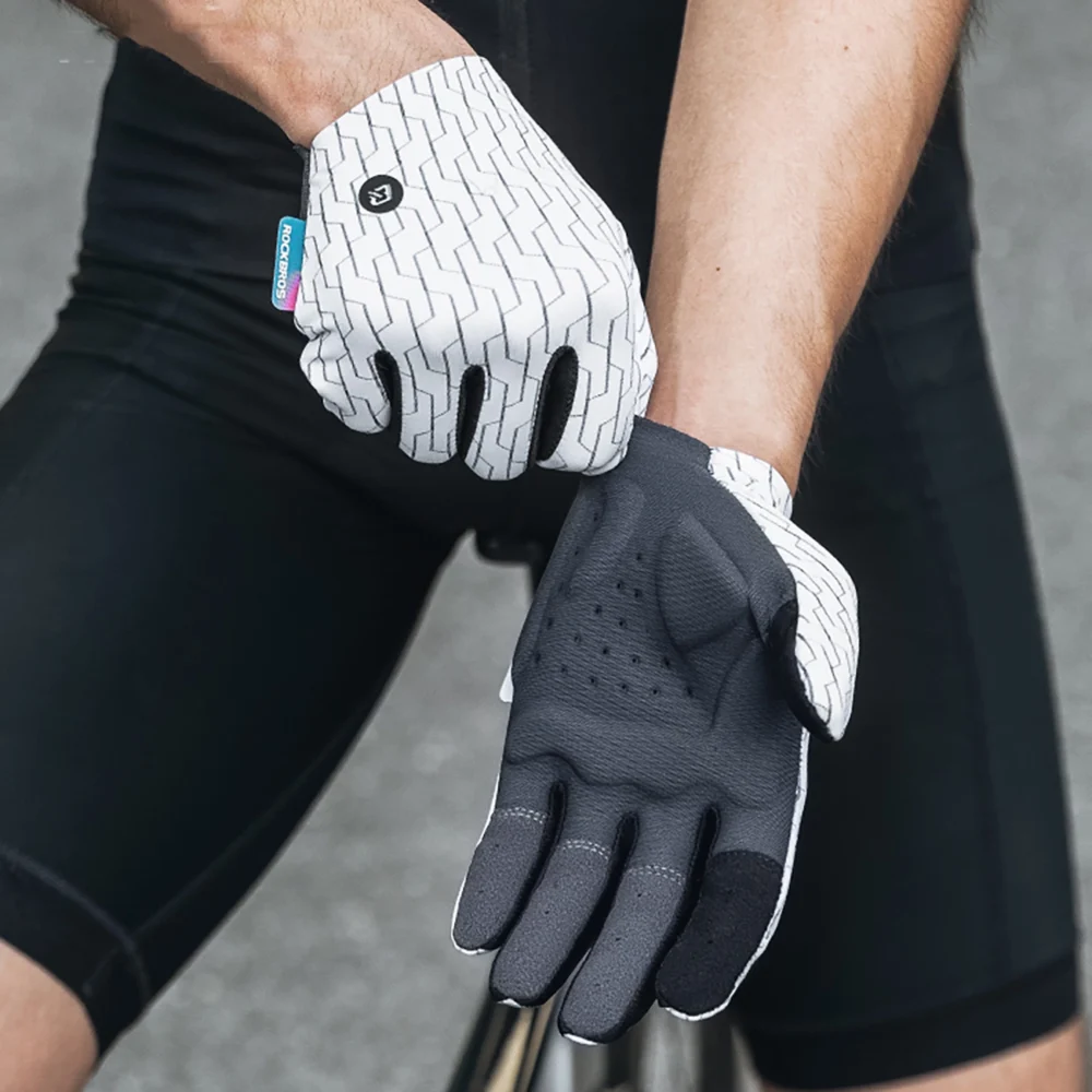 Rockbros sports gloves full spring-summer size L - white and blackeng