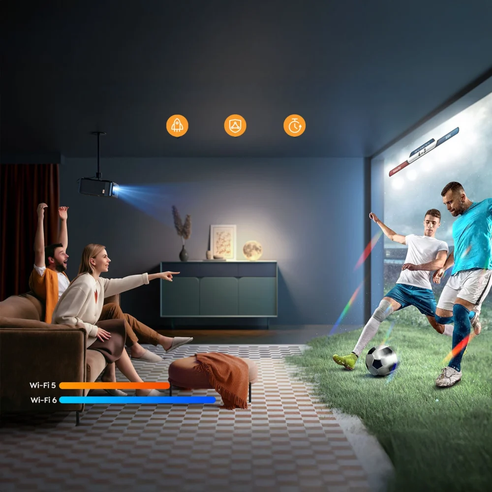 Yaber K2s Pro LCD FullHD 1080p Multimedia Projector with JBL Speakers and Subwoofer - Blackeng