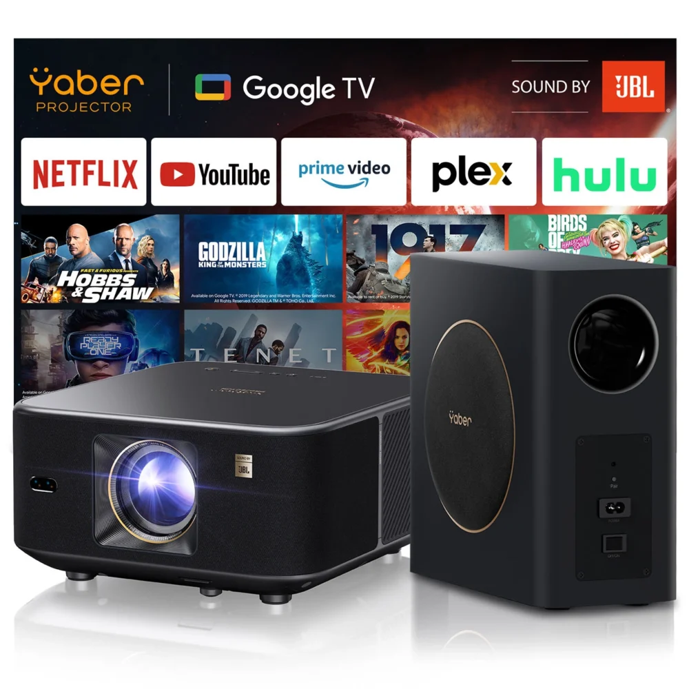 Yaber K3 Pro LCD FullHD 1080p Multimedia Projector with JBL Speakers and Subwoofer - Blackeng