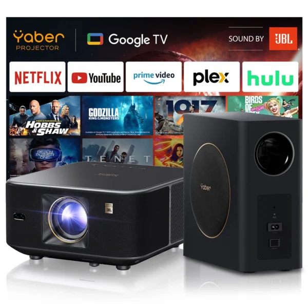 Yaber K3 Pro LCD FullHD 1080p Multimedia Projector with JBL Speakers and Subwoofer - Blackeng