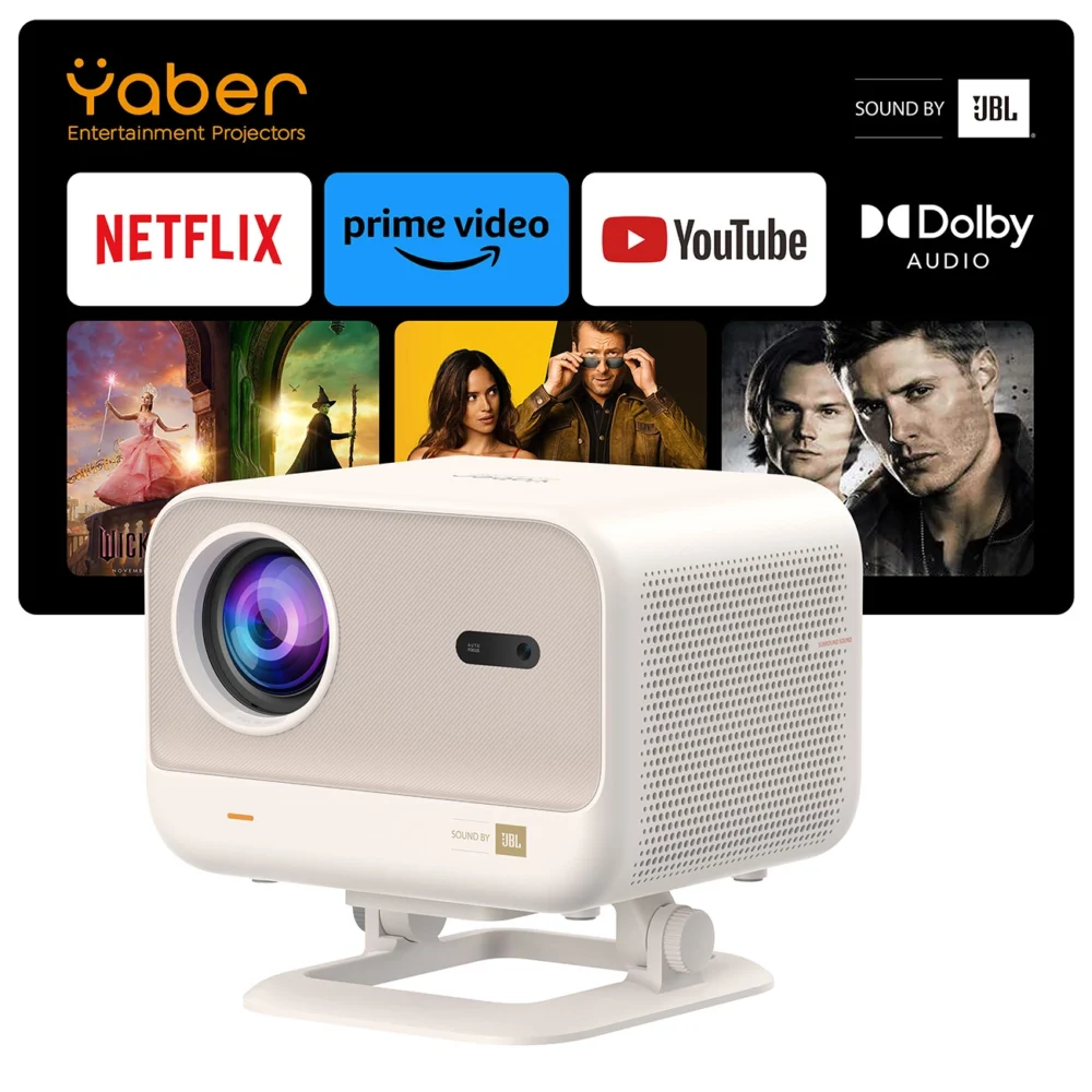 Yaber L2 Plus LCD FullHD 1080p Multimedia Projector with JBL Speakers - Beigeeng