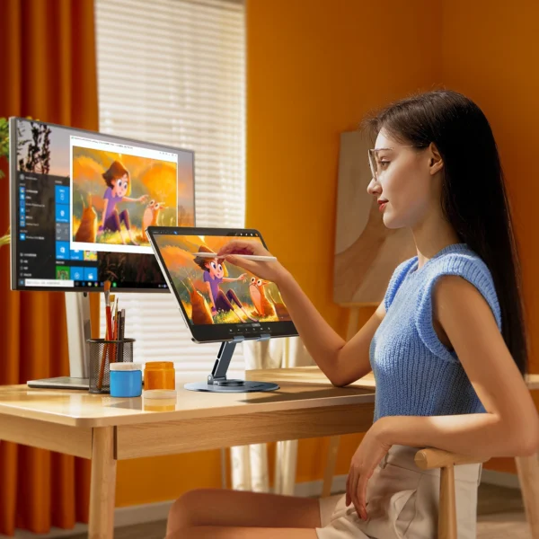 Wozinsky obrotowy 360° metalowy stojak biurkowy na tablet - szarypol