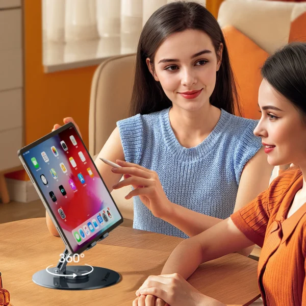 Wozinsky obrotowy 360° metalowy stojak biurkowy na tablet - szarypol