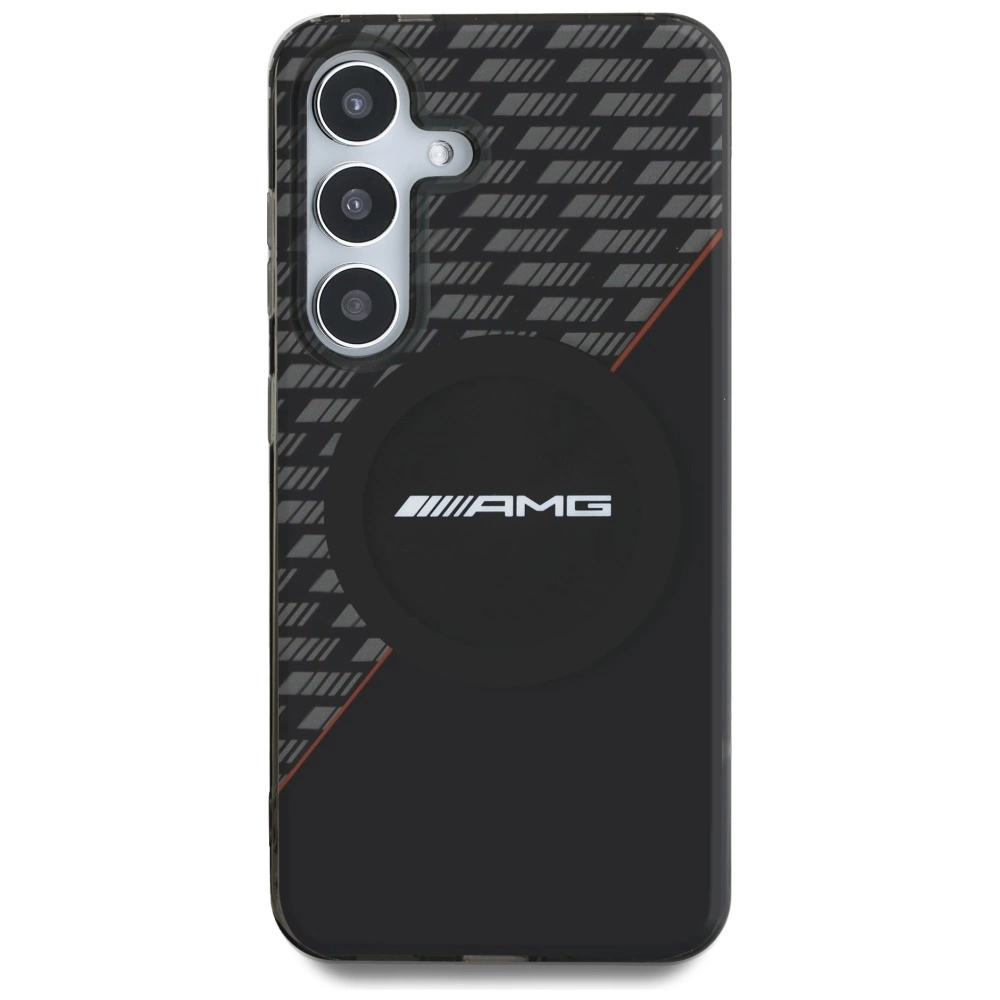 AMG Double Layer Rhombs MagSafe Case for Samsung Galaxy S25 - Black/Redeng