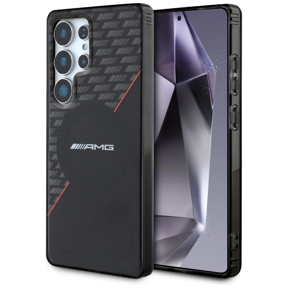 AMG Double Layer Rhombs MagSafe Case for Samsung Galaxy S25 Ultra - Black/Redeng