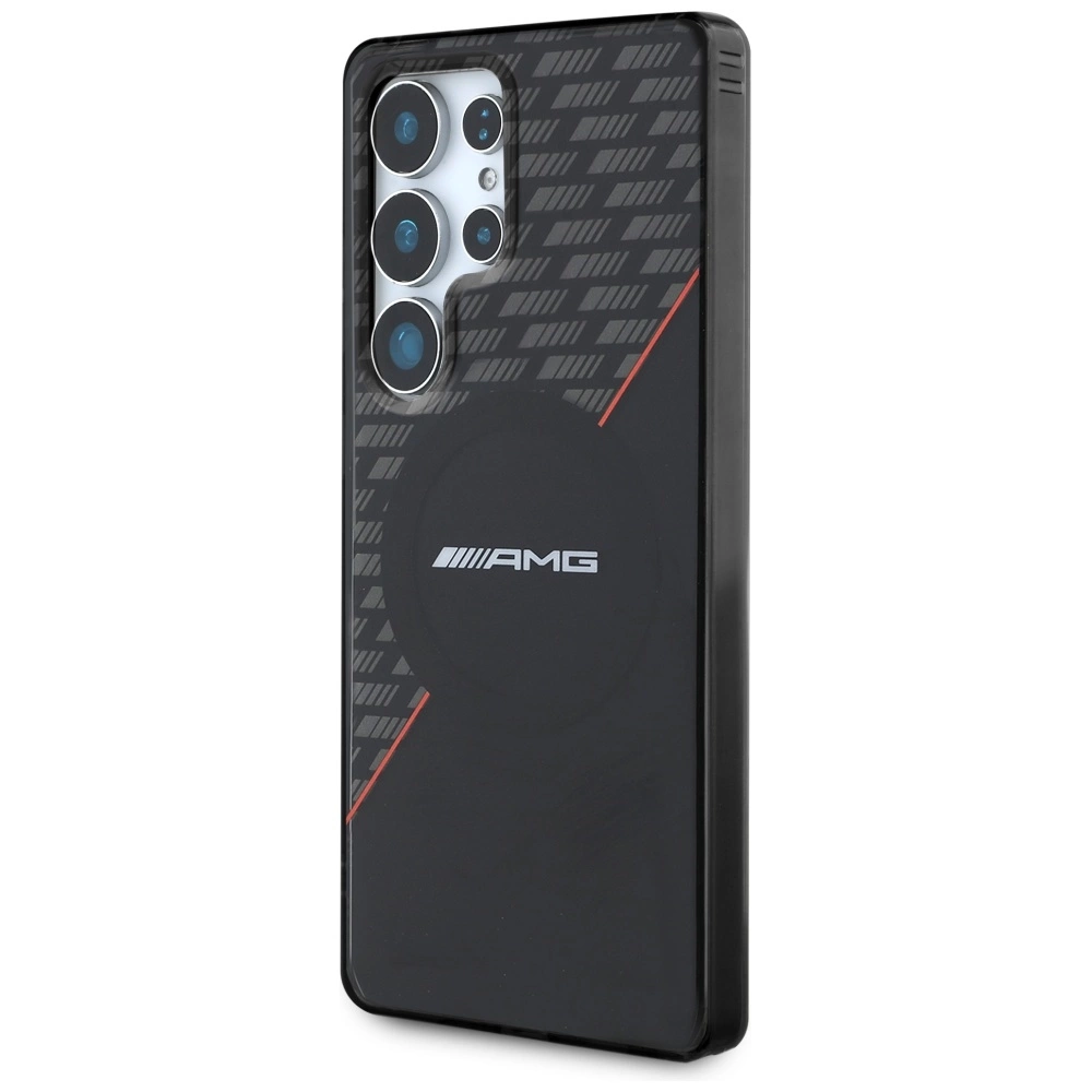 AMG Double Layer Rhombs MagSafe Case for Samsung Galaxy S25 Ultra - Black/Redeng