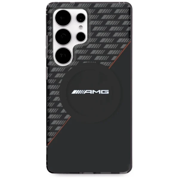 AMG Double Layer Rhombs MagSafe Case for Samsung Galaxy S25 Ultra - Black/Redeng
