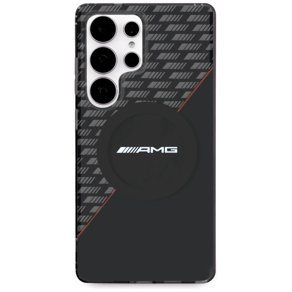 AMG Double Layer Rhombs MagSafe Case for Samsung Galaxy S25 Ultra - Black/Redeng