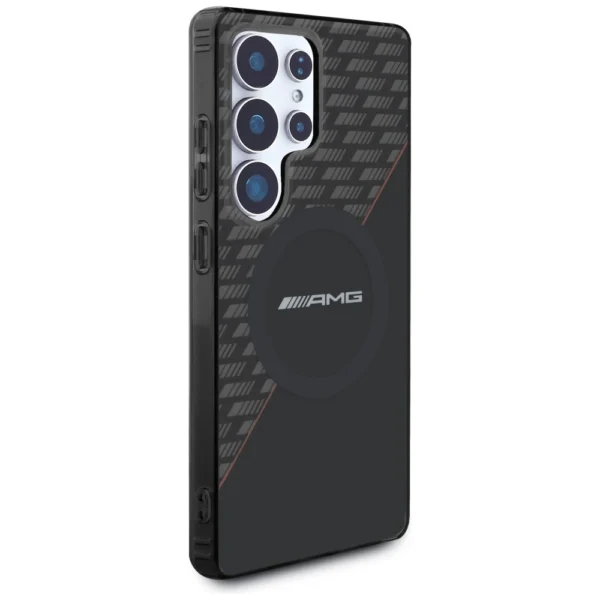 AMG Double Layer Rhombs MagSafe Case for Samsung Galaxy S25 Ultra - Black/Redeng