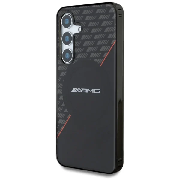 AMG Double Layer Rhombs MagSafe Case for Samsung Galaxy S25+ - Black/Redeng