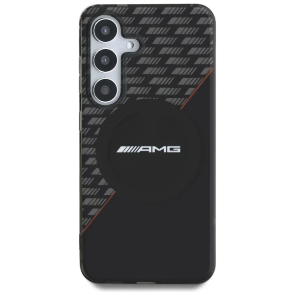 AMG Double Layer Rhombs MagSafe Case for Samsung Galaxy S25+ - Black/Redeng
