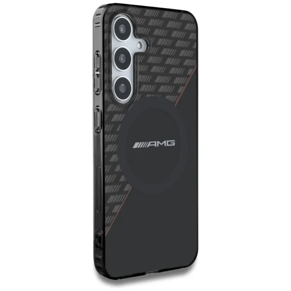 AMG Double Layer Rhombs MagSafe Case for Samsung Galaxy S25+ - Black/Redeng