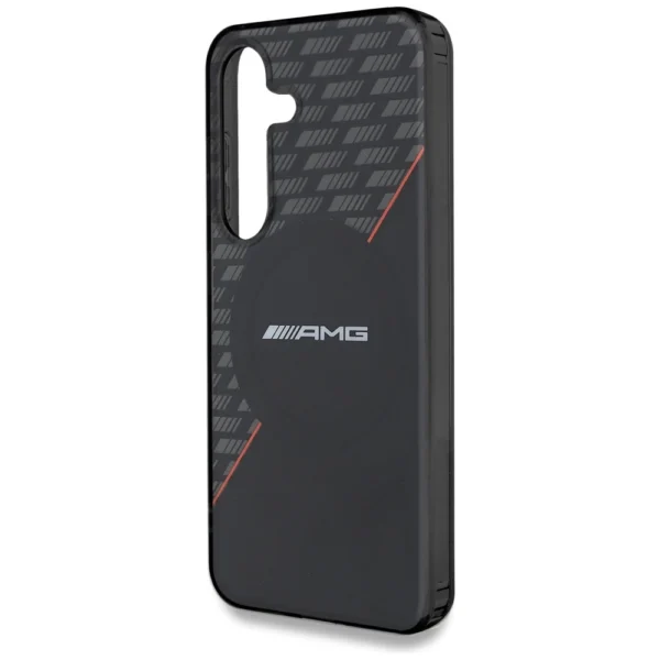 AMG Double Layer Rhombs MagSafe Case for Samsung Galaxy S25+ - Black/Redeng