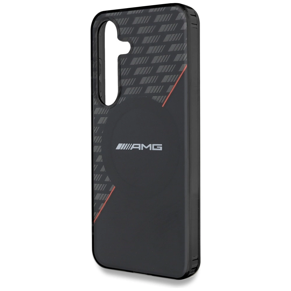 AMG Double Layer Rhombs MagSafe Case for Samsung Galaxy S25+ - Black/Redeng