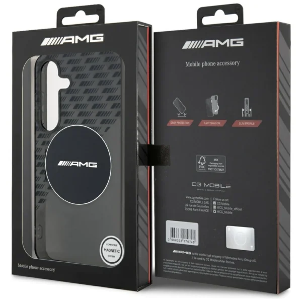 AMG Transparent Rhombs MagSafe Case for Samsung Galaxy S25 - Blackeng