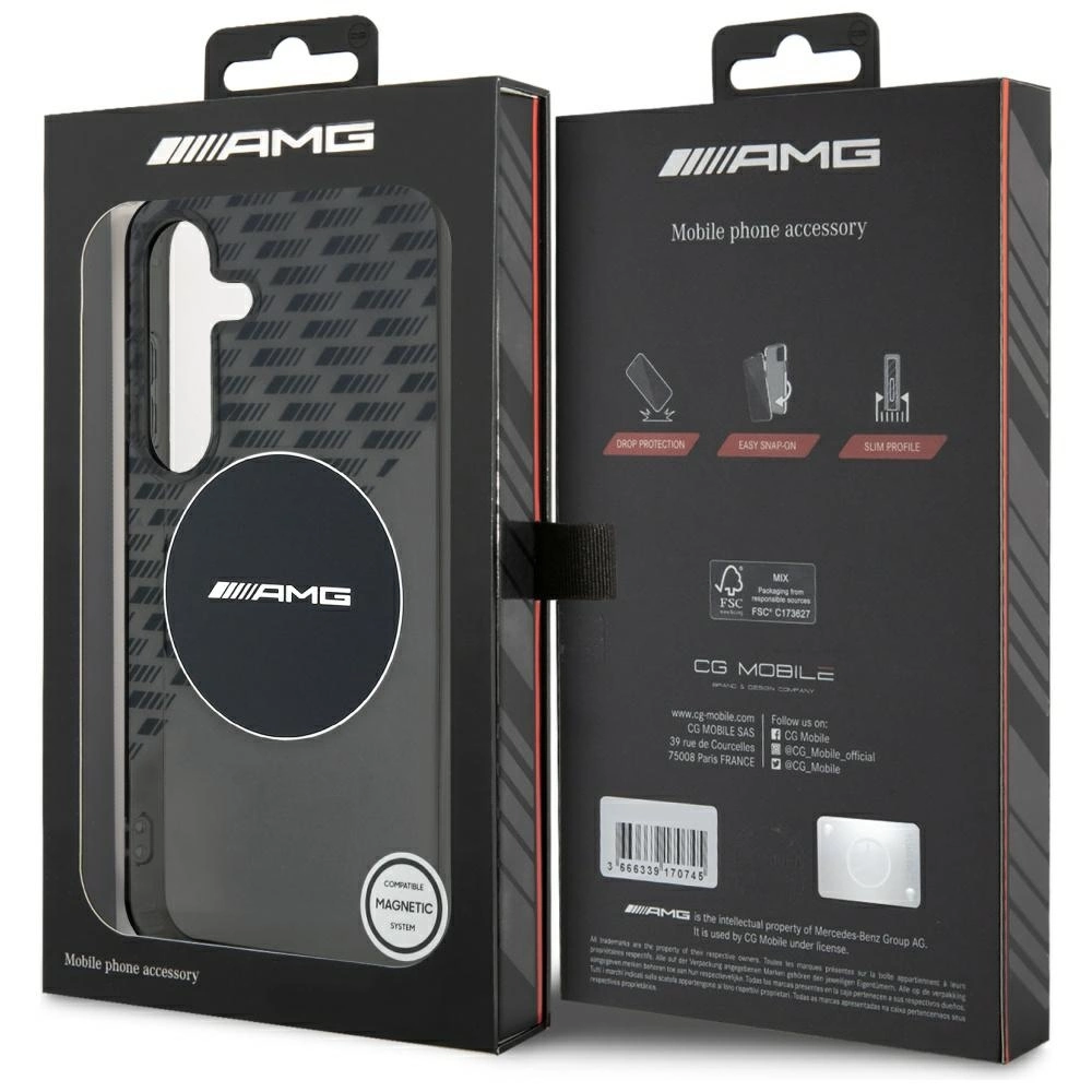 AMG Transparent Rhombs MagSafe Case for Samsung Galaxy S25 - Blackeng