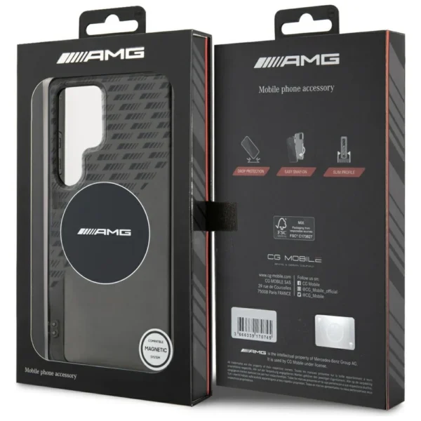AMG Transparent Rhombs MagSafe Case for Samsung Galaxy S25 Ultra - Blackeng