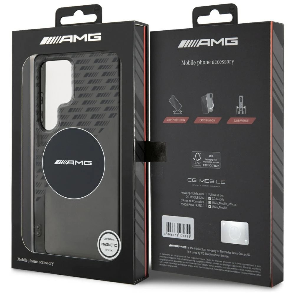 AMG Transparent Rhombs MagSafe Case for Samsung Galaxy S25 Ultra - Blackeng