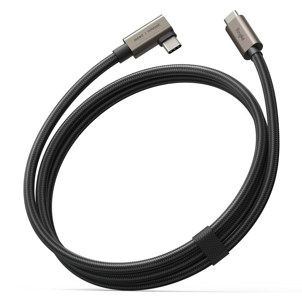 Ringke 3.2 gen. 2x2 USB-C, PD 3.1 240W 1m angled cable - blackeng