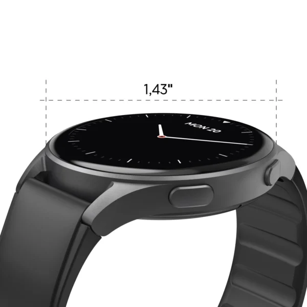 Hama 8900 GPS AMOLED Smartwatch 1.43" with Silicone Strap - Blackeng