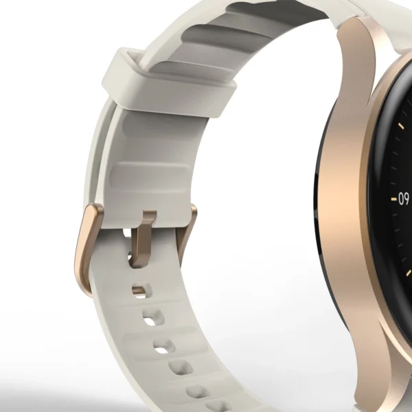 Hama 8900 GPS AMOLED Smartwatch 1.32" with Beige Silicone Strap - Goldeng