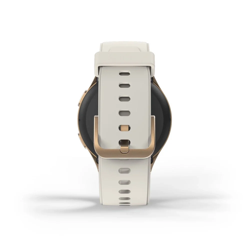 Hama 8900 GPS AMOLED Smartwatch 1.32" with Beige Silicone Strap - Goldeng