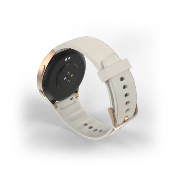 Hama 8900 GPS AMOLED Smartwatch 1.32" with Beige Silicone Strap - Goldeng