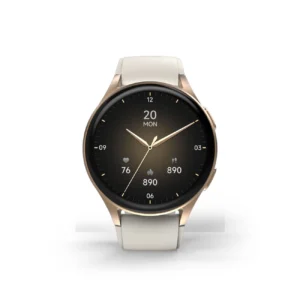 Hama 8900 GPS AMOLED Smartwatch 1.32" with Beige Silicone Strap - Goldeng