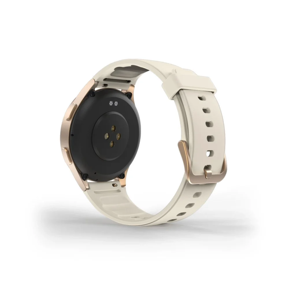 Hama 8900 GPS AMOLED Smartwatch 1.32" with Beige Silicone Strap - Goldeng