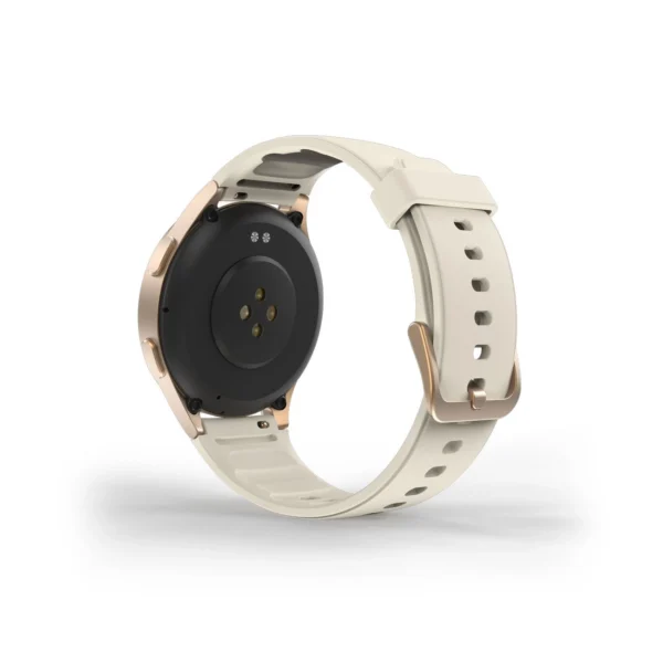 Hama 8900 GPS AMOLED Smartwatch 1.32" with Beige Silicone Strap - Goldeng