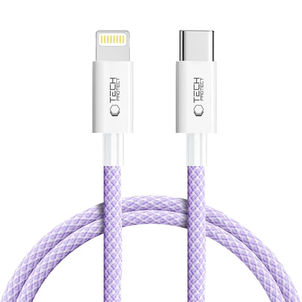 Tech-Protect Ultraboost Lite Lightning Cable PD60W/3A 1m - Purpleeng
