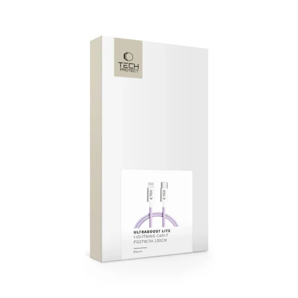 Tech-Protect Ultraboost Lite Lightning Cable PD60W/3A 1m - Purpleeng
