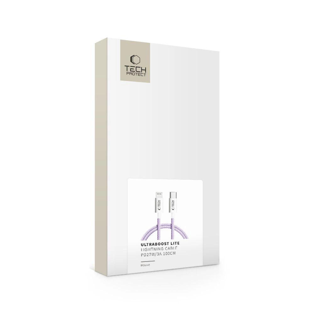 Tech-Protect Ultraboost Lite Lightning Cable PD60W/3A 1m - Purpleeng