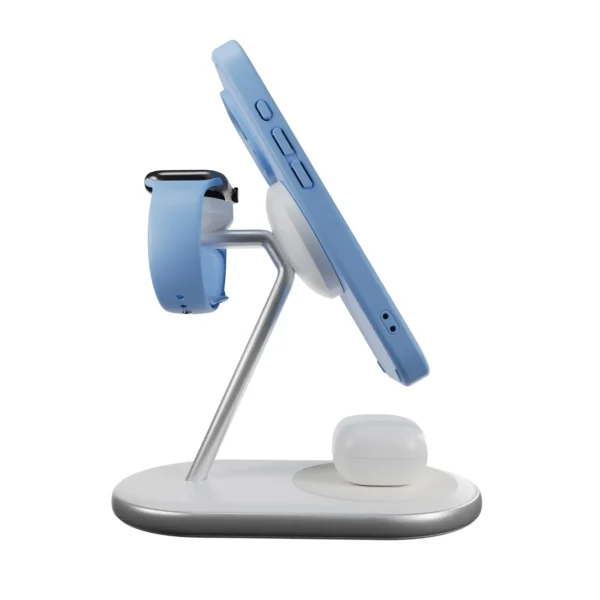 Puro Mag Station Qi2 3-in-1 Wireless Charger Compatible with MagSafe - Whiteeng