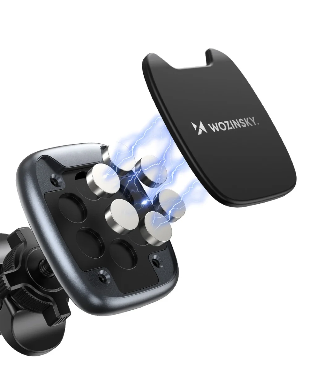 Wozinsky WUMTK magnetic phone holder for car air vent - blackeng