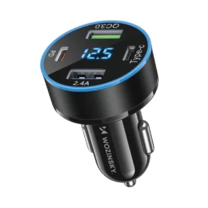 Wozinsky WDCCB Car Charger with Display 50W 2xUSB-C / 2xUSB-A - Blackeng
