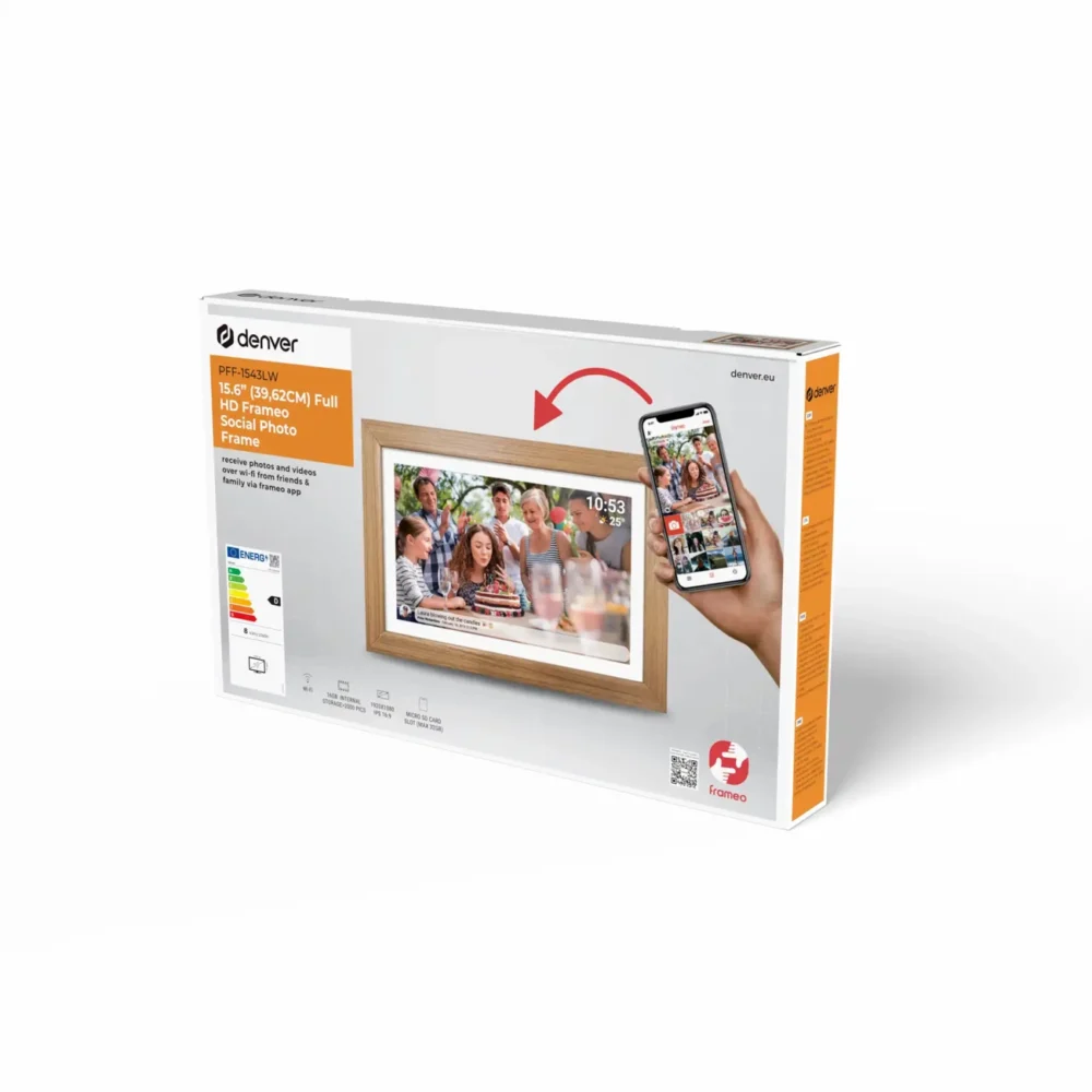 15.6" Denver Frameo PFF-1543LW digital frame - light browneng