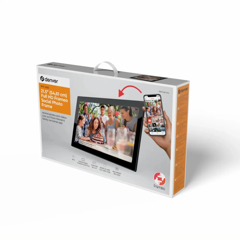 Denver Frameo PFF-2160 21.5" Digital Frame - Blackeng