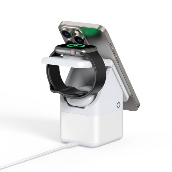 W20 4-in-1 House-shaped Magnetic Wireless Charger Stand 15W White