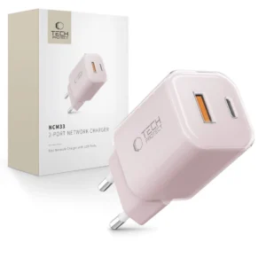 Tech-Protect NCM33W 2-port PD33W/QC3.0 wall charger - pinkeng