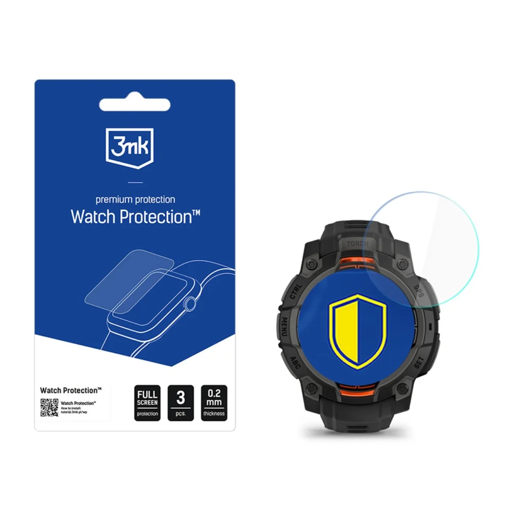 Smartwatch Screen Protector 3mk Watch Protection FlexibleGlass for Garmin Instinct 3 Tactical Edition 45mm (Solar)eng