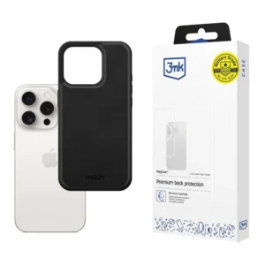 3mk Hardy Apple Silky Leather MagCase for Apple iPhone 15 Pro - Blackeng
