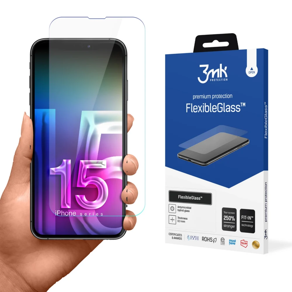 Hybrid glass 3mk FlexibleGlass v2.0 for Apple iPhone 15 Pro Maxeng