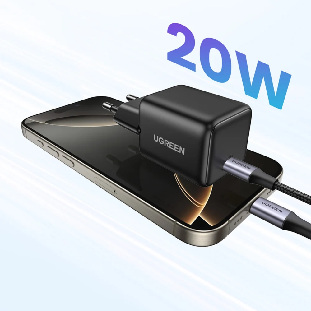 Ugreen X512 20W GaN 1x USB-C Wall Charger - Blackeng
