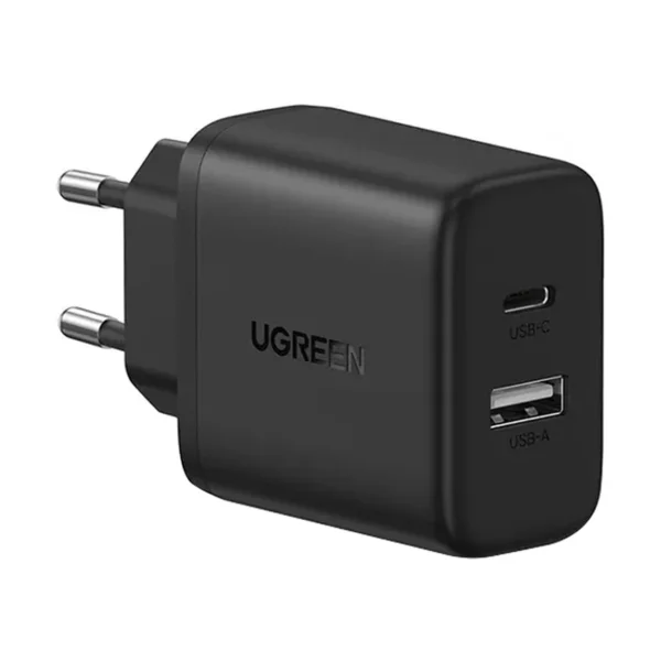 Ugreen X227 20W GaN Wall Charger 1x USB-A 1x USB-C - Blackeng