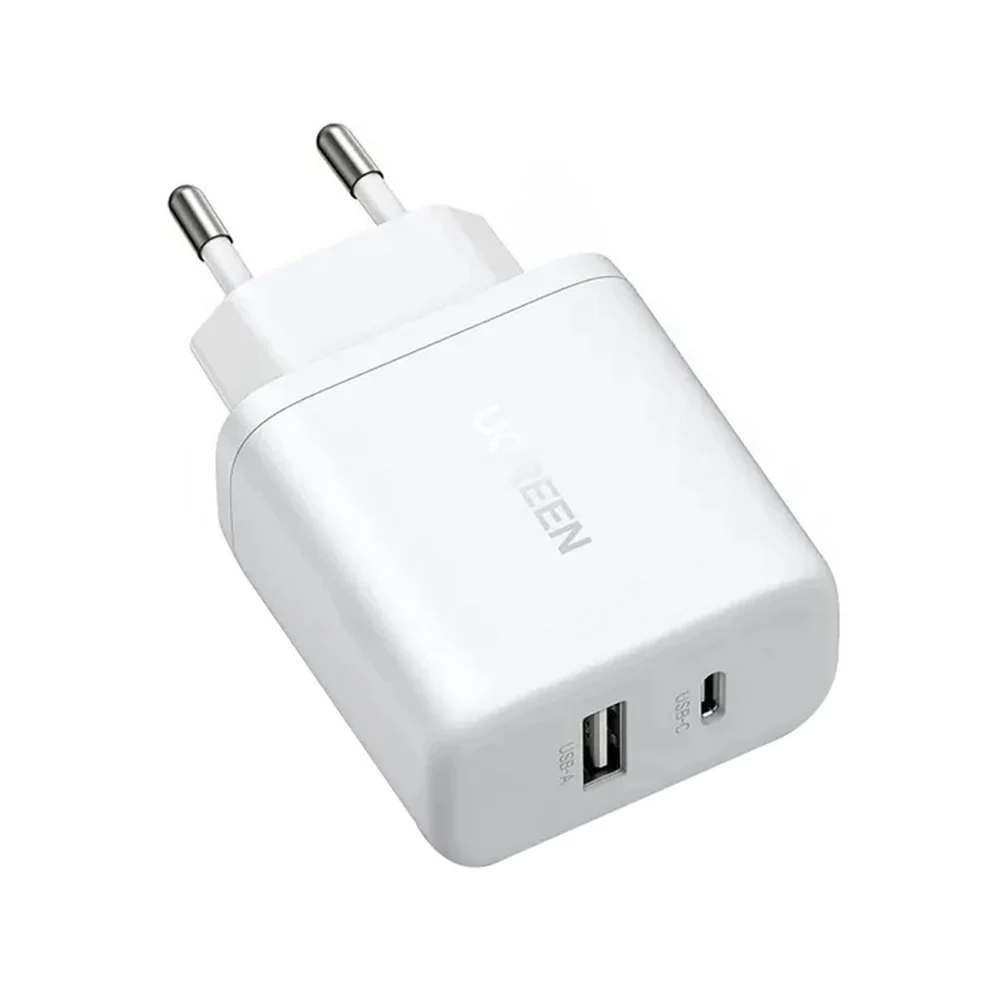 Ugreen X227 20W GaN Wall Charger 1x USB-A 1x USB-C - Whiteeng