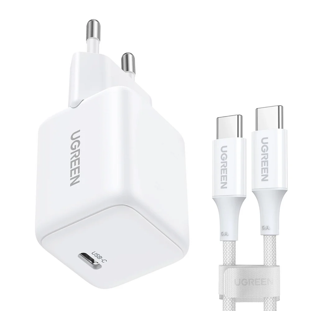 Ugreen X513 30W GaN Wall Charger 1x USB-C + 1m USB-C Cable - Whiteeng